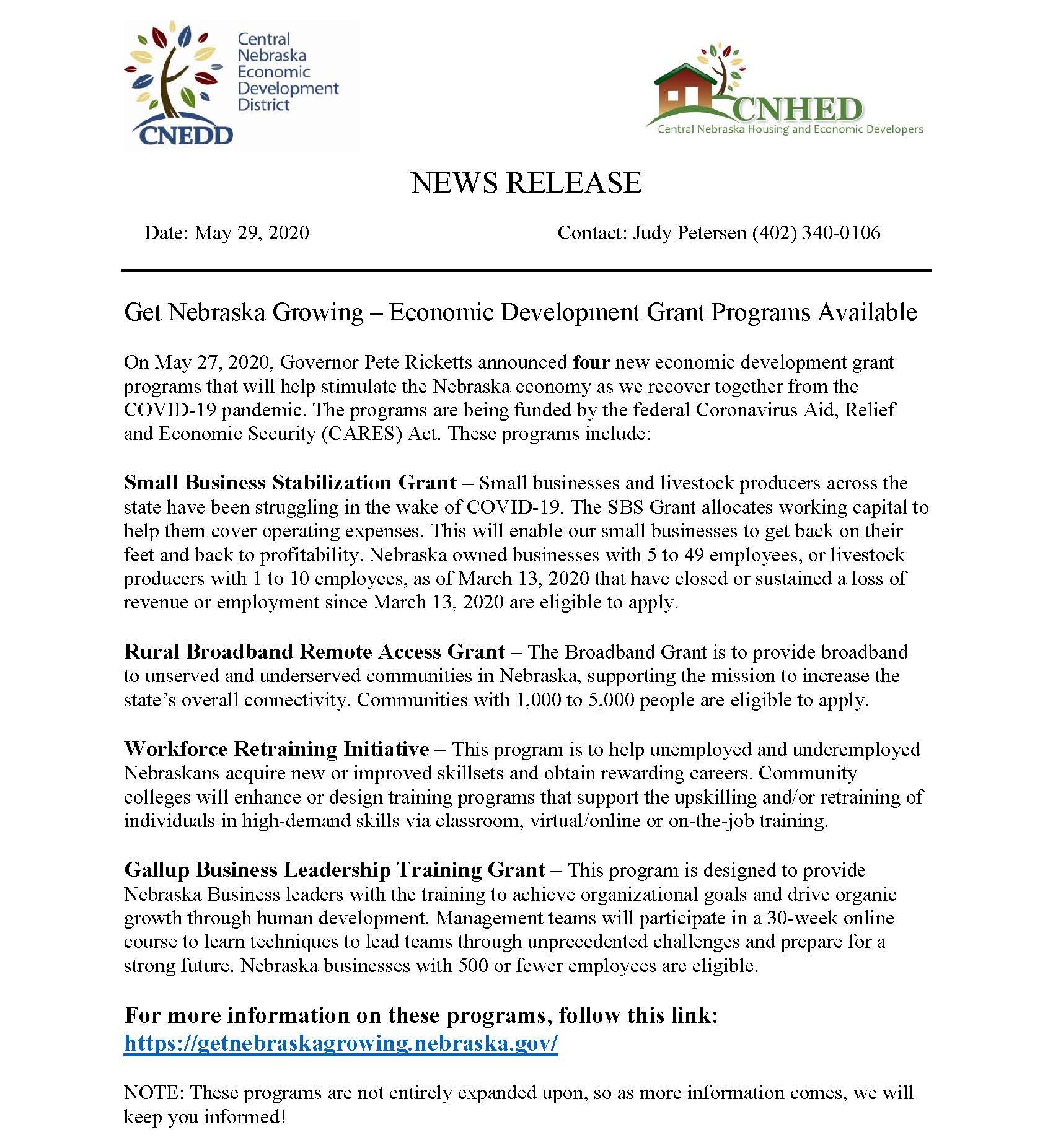 Get Nebraska Growing News Release Get Nebraska Growing News Release