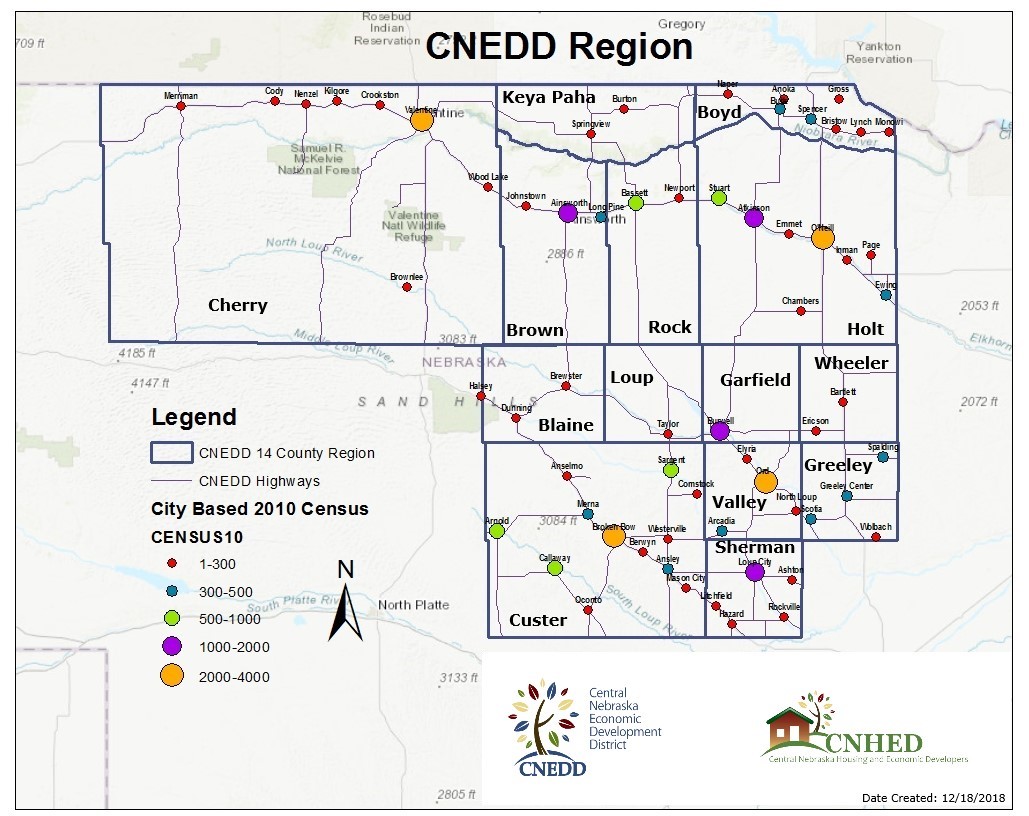 CNEDD Region Map With County Names